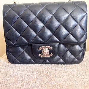 SOLD. Chanel mini classic single flap bag square